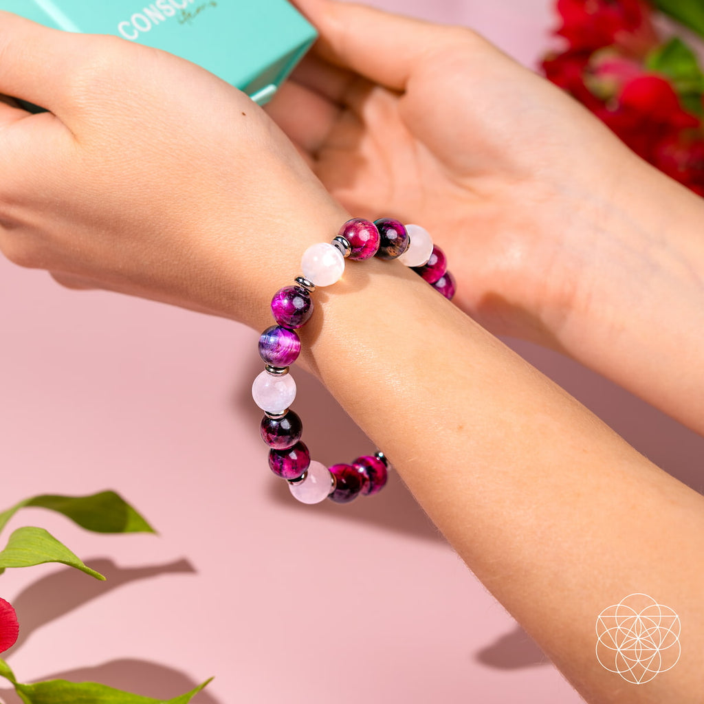 Pink Galaxy Tiger’s Eye Bracelet - Shape Your Future