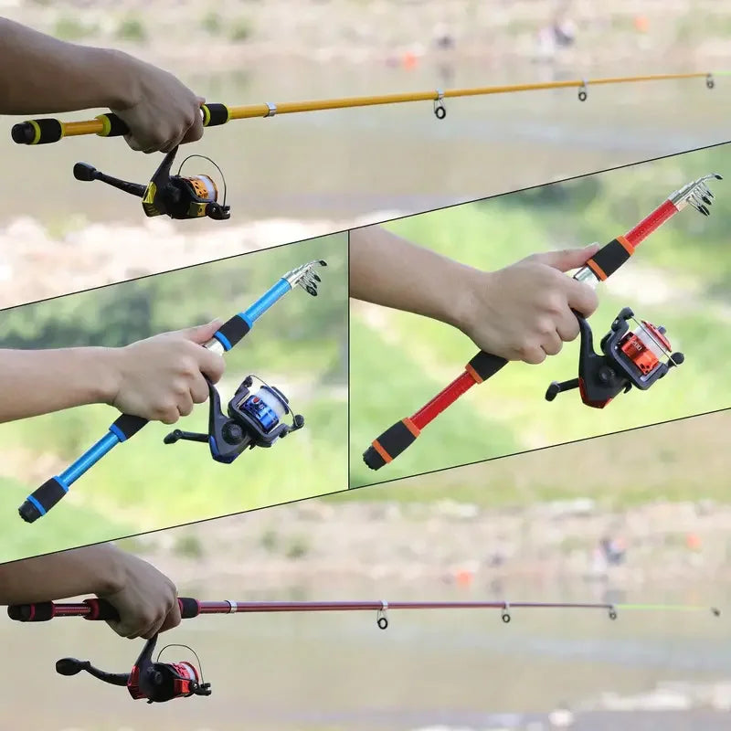 Telescopic Fishing Rod and Spinning Reel Travel Set
