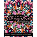 Bible Verse Coloring book with Mandala Background in Thick Bold Outline for Senior Adults: Large Print Great for Low Vision Elderly, Beginners, Easy L