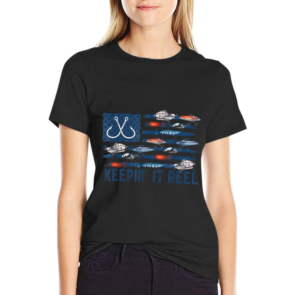 Keepin It Reel Fishing Lure Fisherman Bass Fishing  Wrinkle-resistant T-Shirt