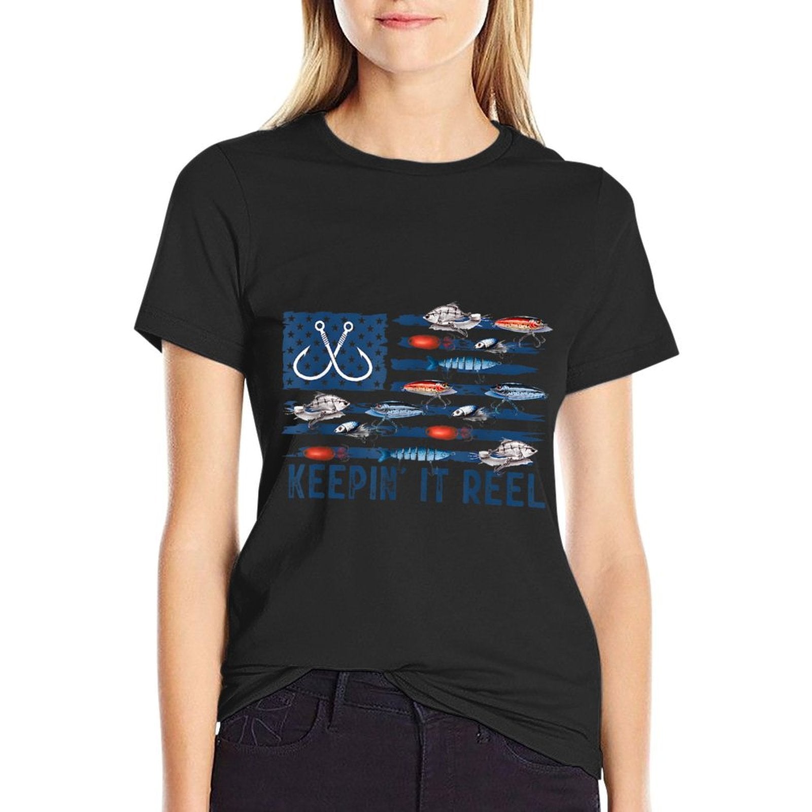 Keepin It Reel Fishing Lure Fisherman Bass Fishing  Wrinkle-resistant T-Shirt