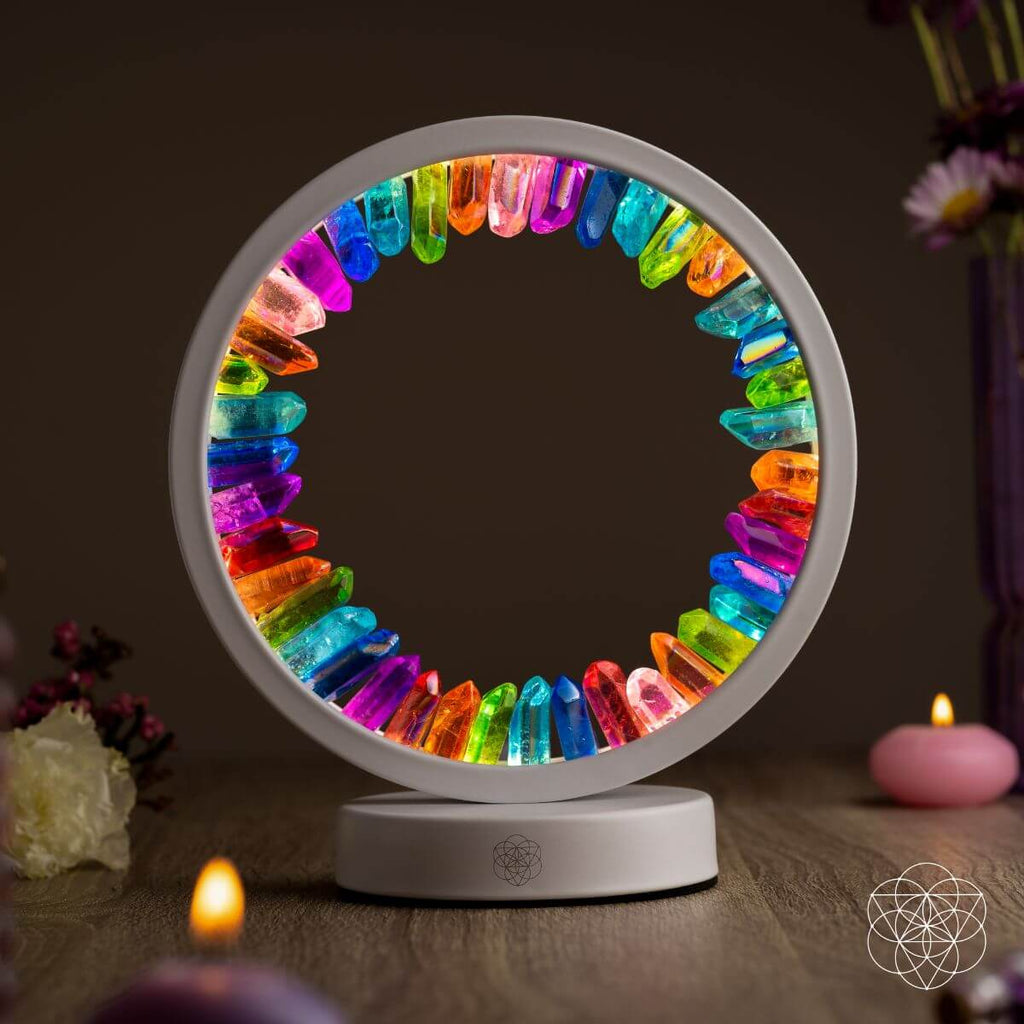Clear Quartz Lamp of Hope - Rainbow After the Storm