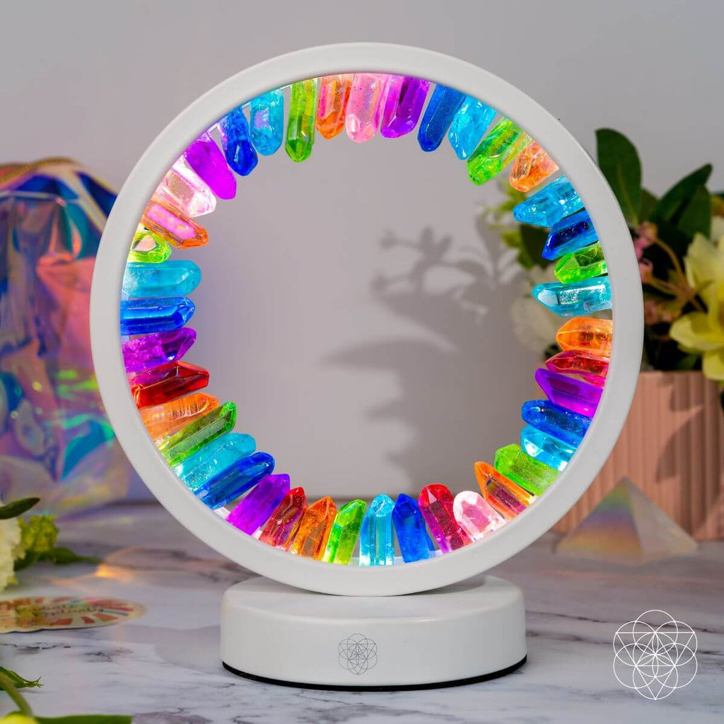 Clear Quartz Lamp of Hope - Rainbow After the Storm