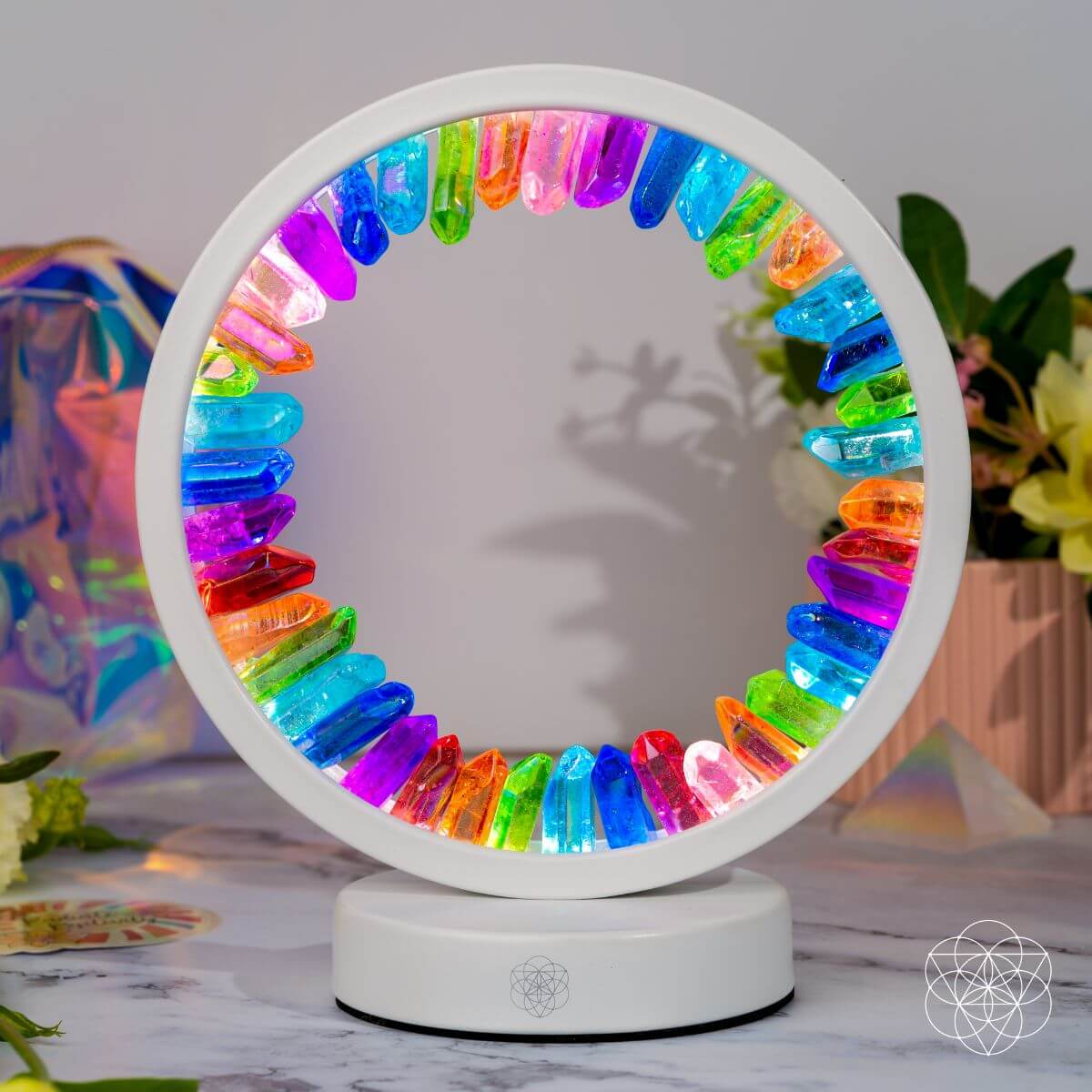 Clear Quartz Lamp of Hope - Rainbow After the Storm