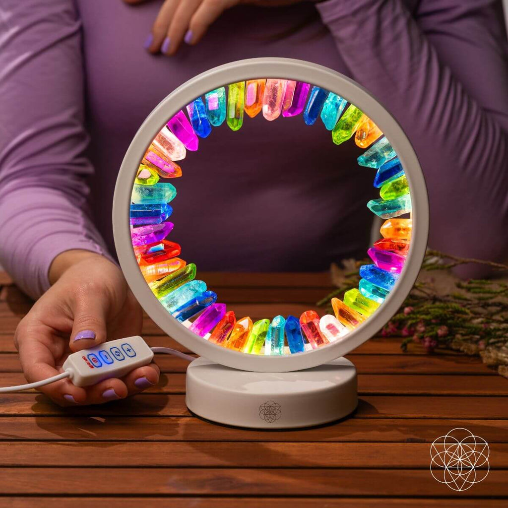 Clear Quartz Lamp of Hope - Rainbow After the Storm