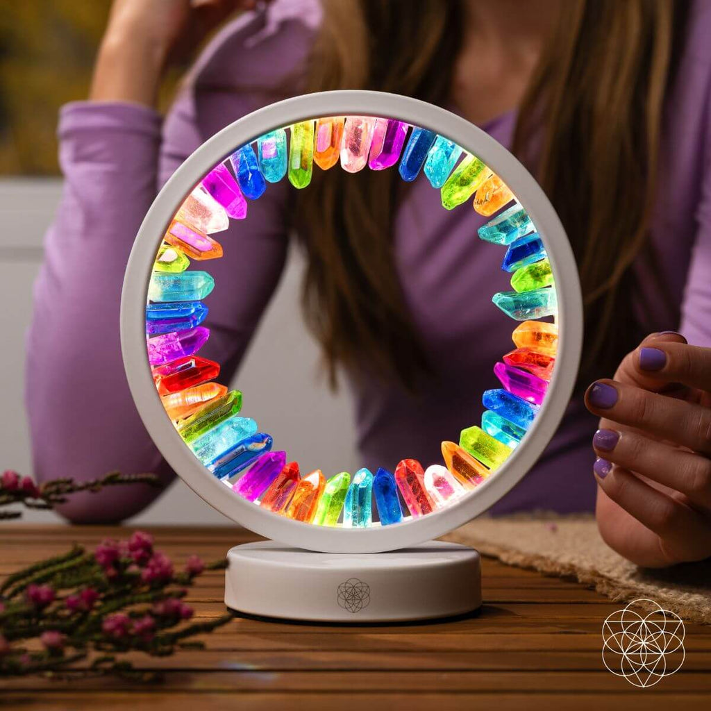 Clear Quartz Lamp of Hope - Rainbow After the Storm