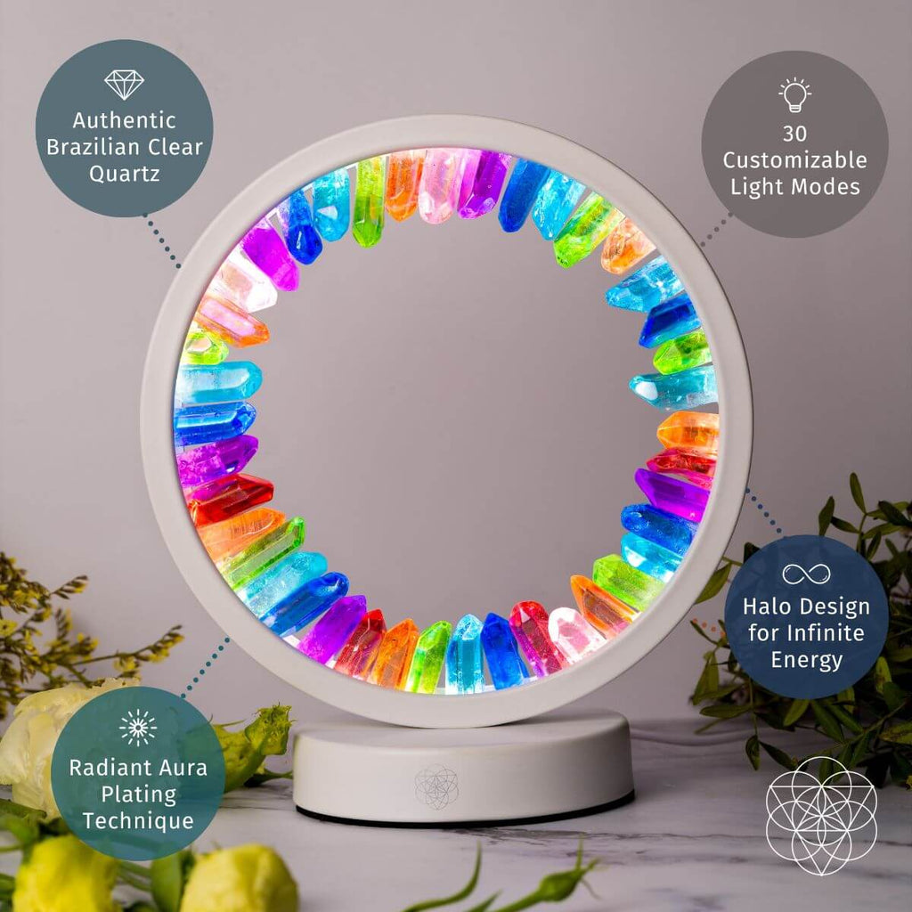 Clear Quartz Lamp of Hope - Rainbow After the Storm