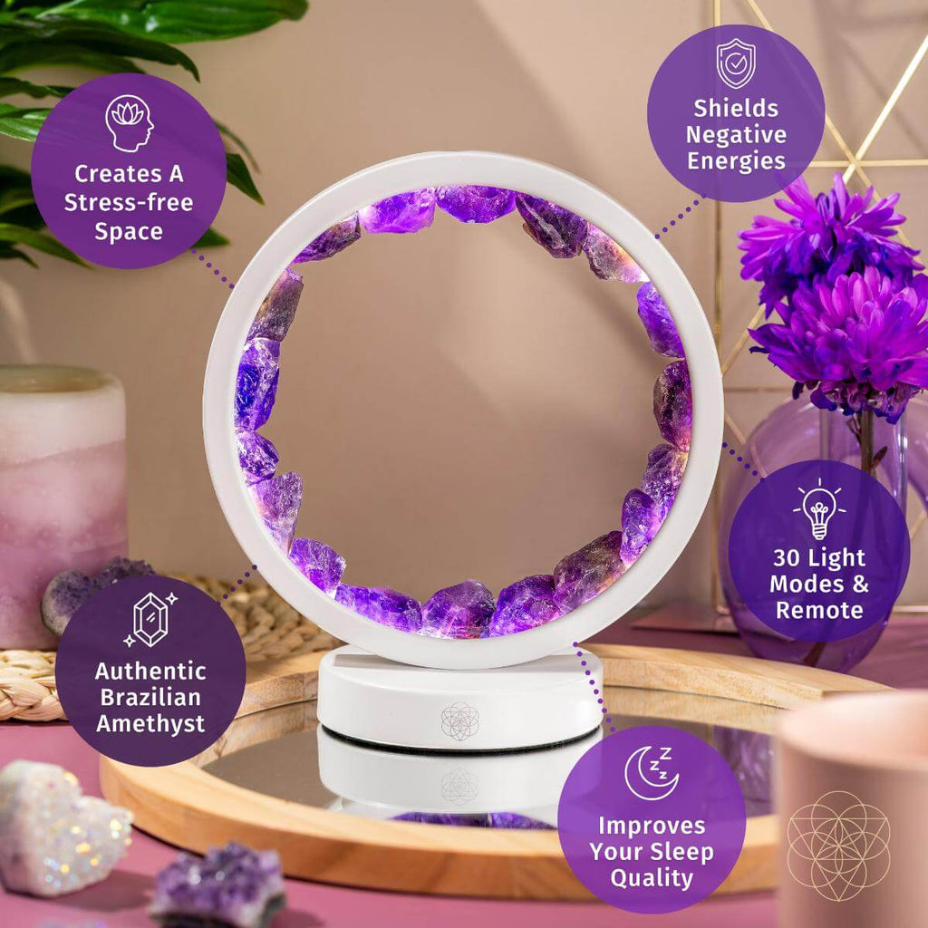 Amethyst Healing Lamp - Stress Less, Sleep More