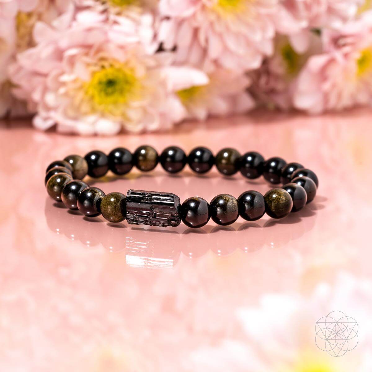 Energy Protection Bracelet - Black Tourmaline - Golden Obsidian