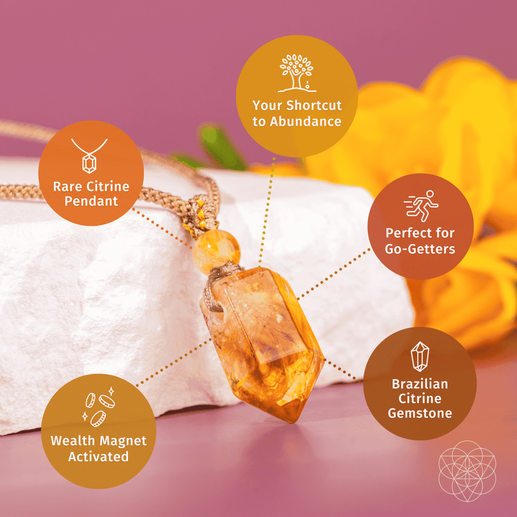 Citrine Crystal Prosperity Pendant