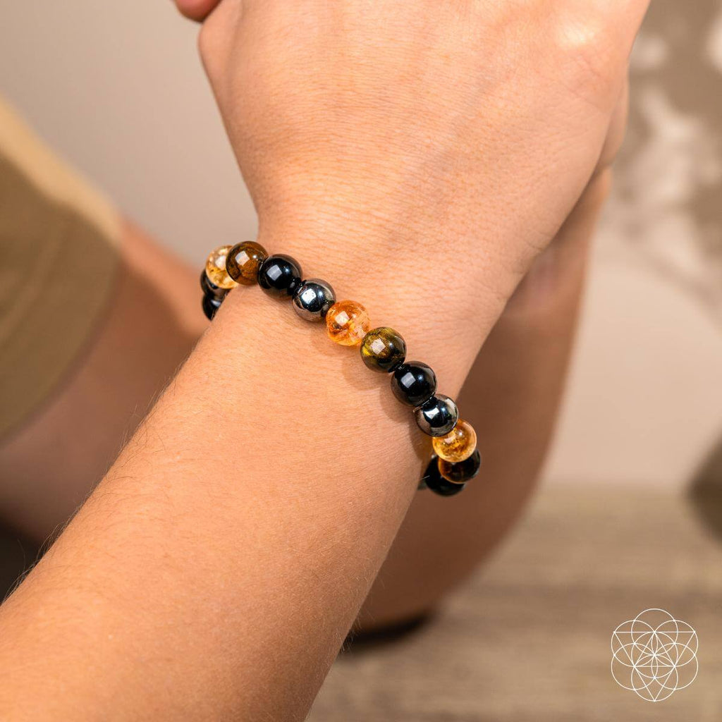 Quadruple Protection Bracelet - Citrine, Black Obsidian, Hematite & Tiger’s Eye