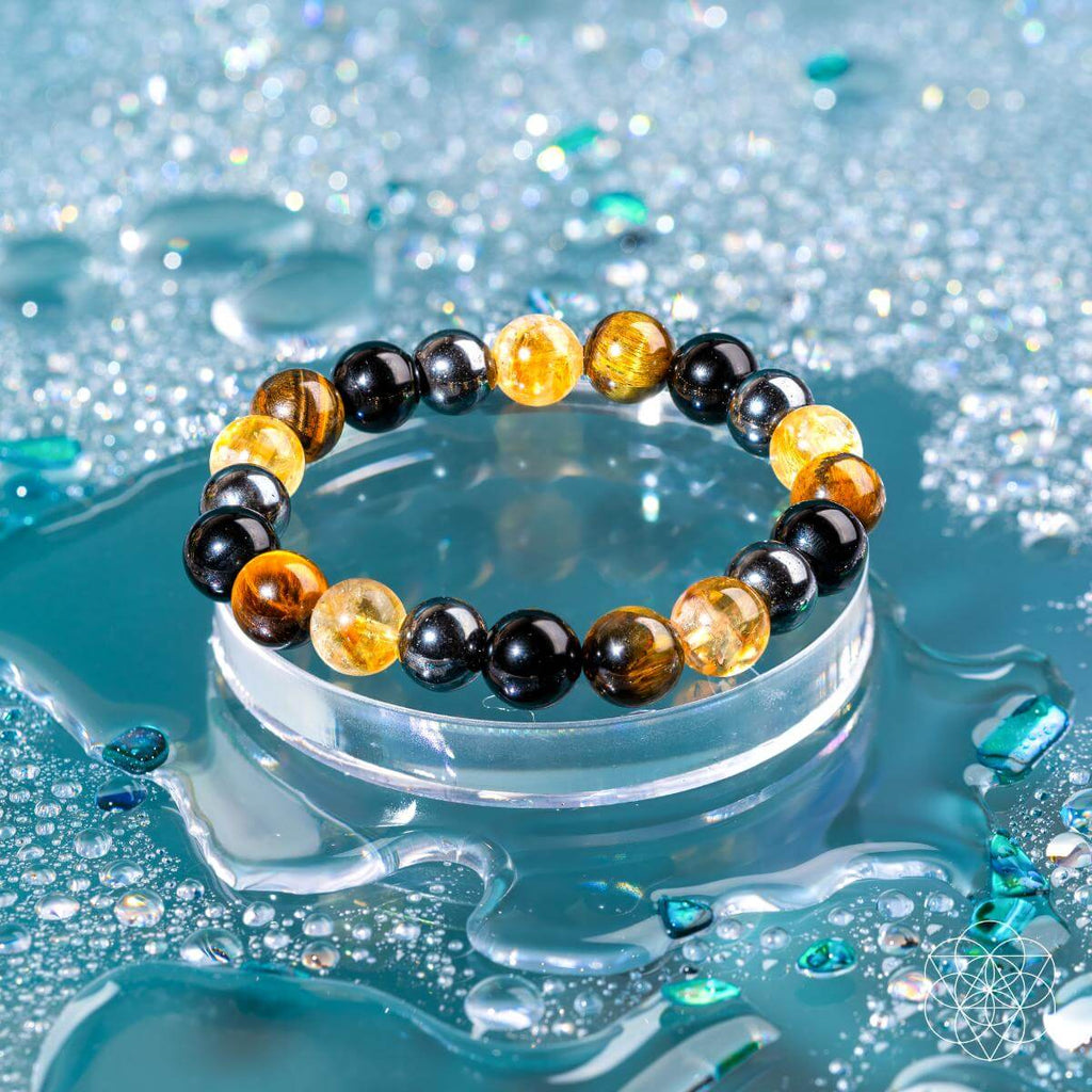 Quadruple Protection Bracelet - Citrine, Black Obsidian, Hematite & Tiger’s Eye