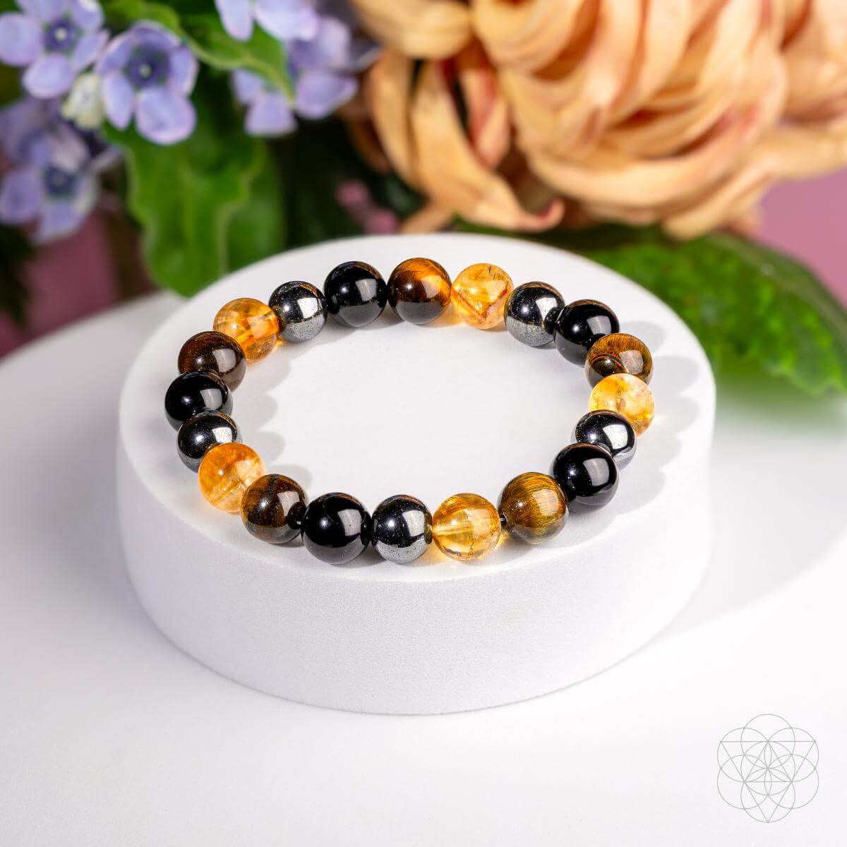 Quadruple Protection Bracelet - Citrine, Black Obsidian, Hematite & Tiger’s Eye