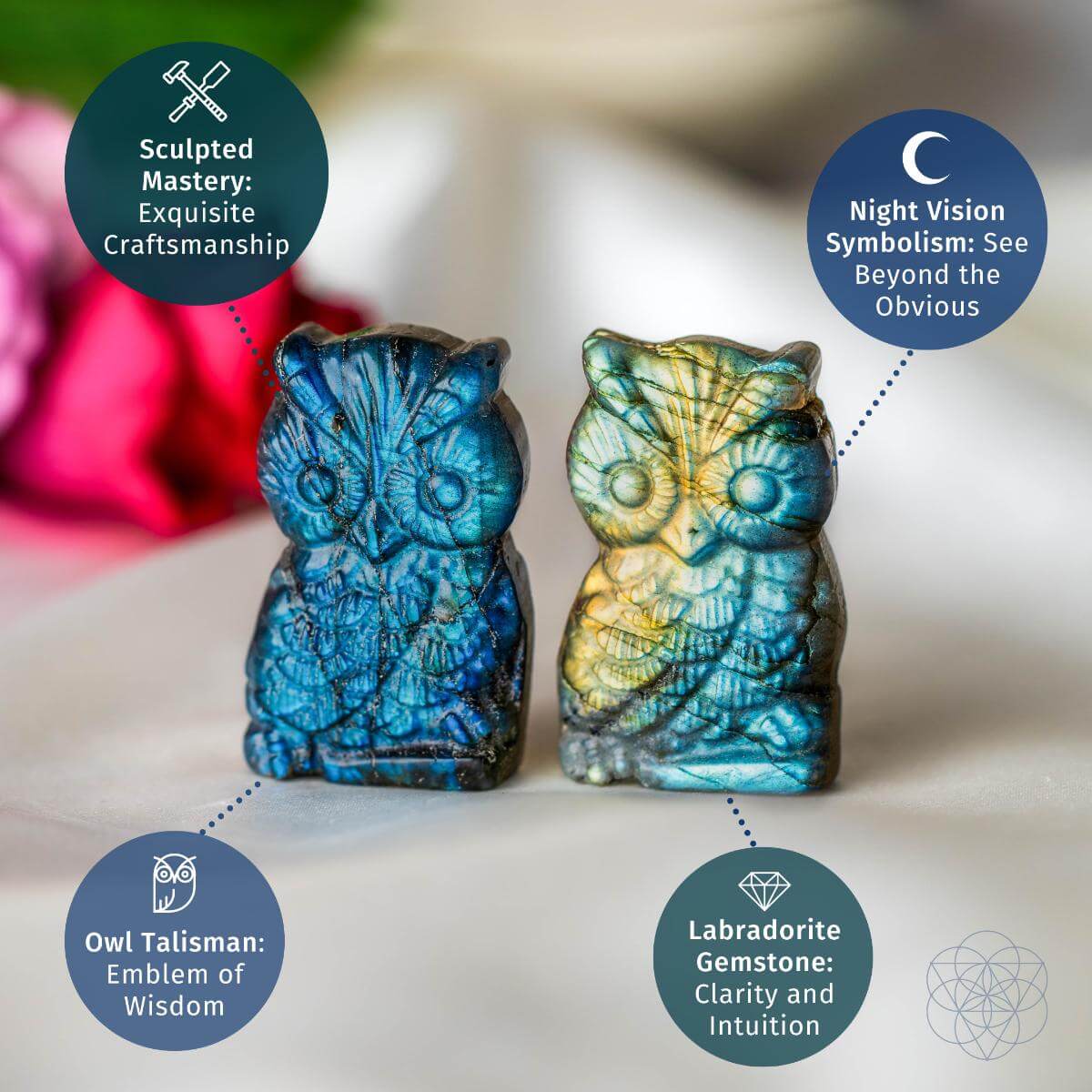 Labradorite Owl Talisman - Token of Wisdom